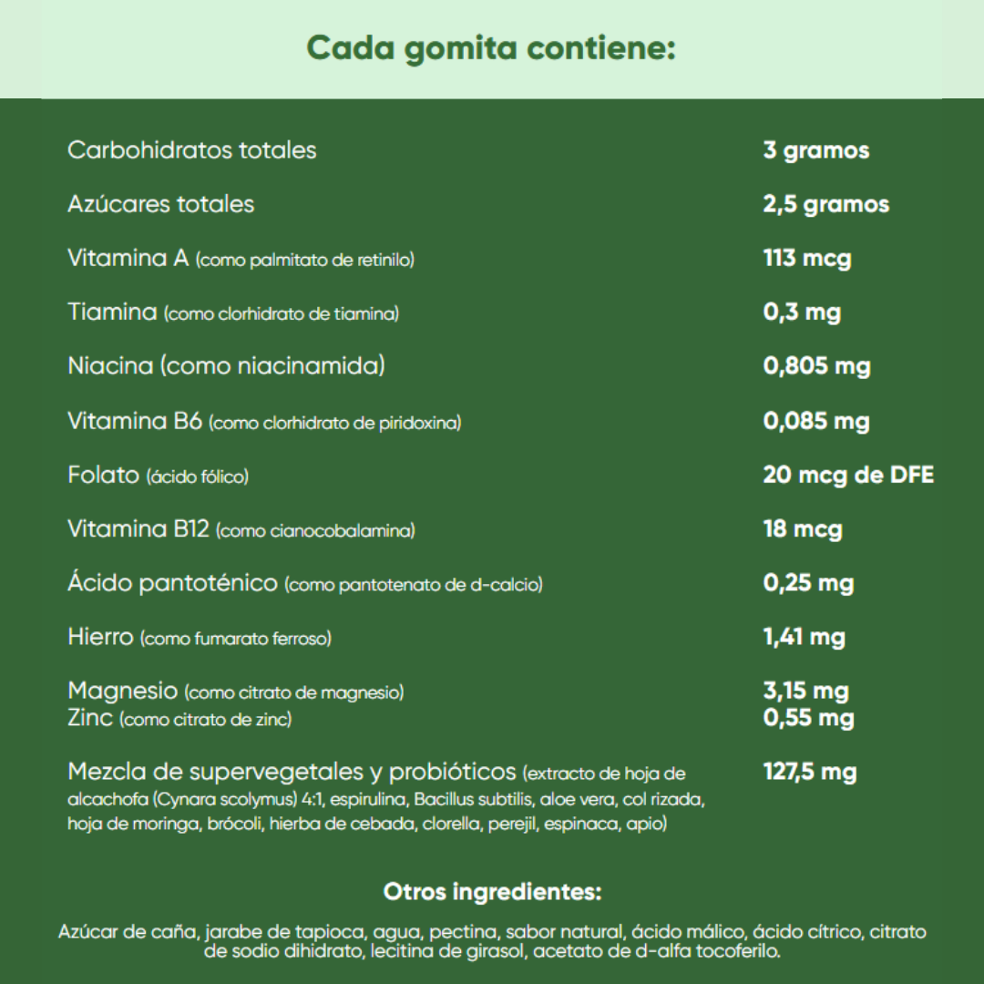 Goli® Supergreens (60 und) | Extractos Vegetales + Probióticos
